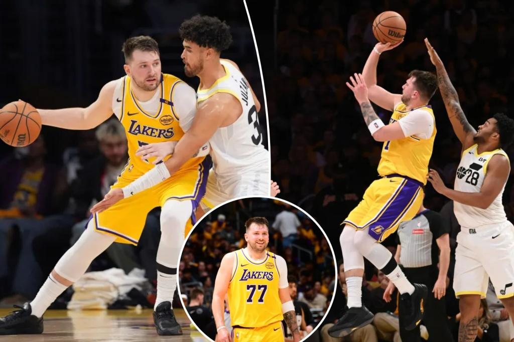 يسجل Luka Doncic 14 نقطة ، يحصل على تصفيات متعددة في ليكرز لاول مرة