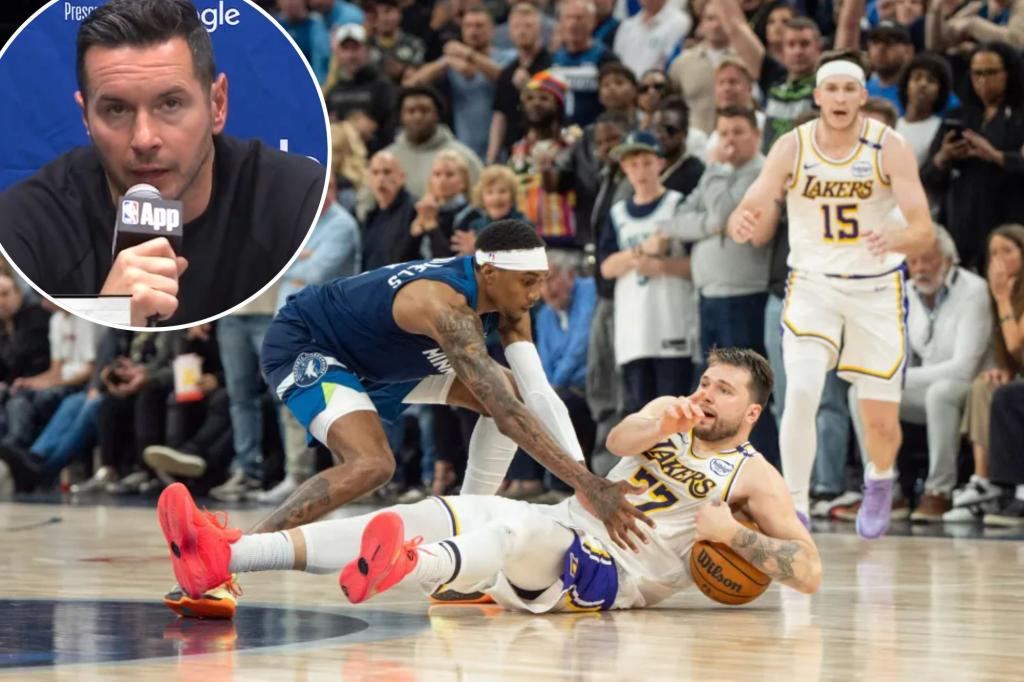 REPS Lakers 'JJ Redick Rips على حدوث عدم استدعاء على "رحلة صارخة" من Luka Doncic في Game 4 Brutal 4