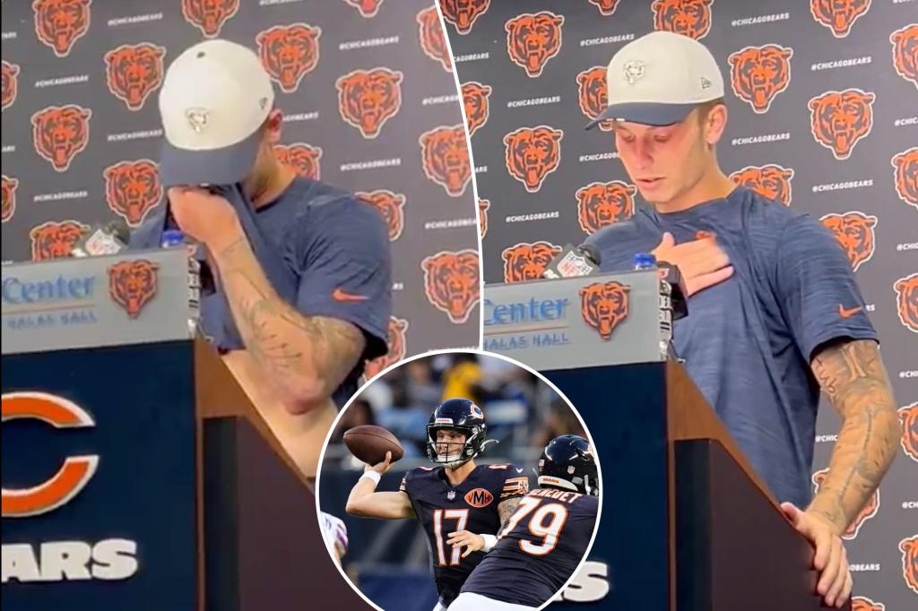 يحصل Bears 'Tyson Bagent على عاطفي بعد تمديد العقد بقيمة 10 ملايين دولار