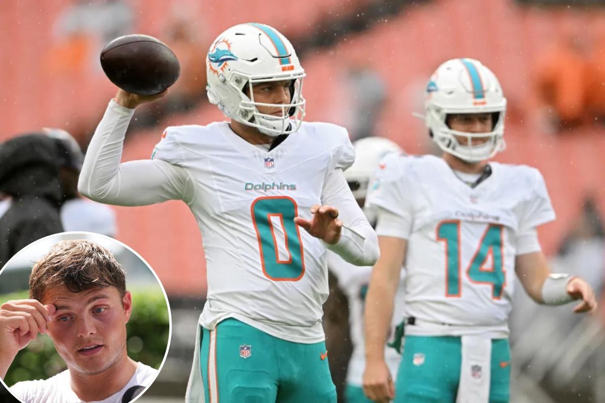 قامت Dolphins بتخفيض رتبة Zach Wilson إلى السلسلة الثالثة خلف Quinn Ewers