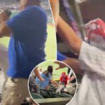 ضرب مشجع يانكيز من قبل مشجعي رينجرز، وألقيت صديقته على الدرج