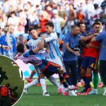 اللكمات التي وجهها النجم الأرجنتيني خلال مشاجرة بعد صافرة نهائيات كأس العالم