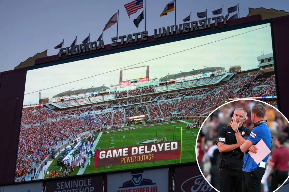 تركت لعبة Florida State-SMU في حالة من الفوضى بعد انقطاع التيار الكهربائي مما أدى إلى تأخير لمدة ساعتين تقريبًا