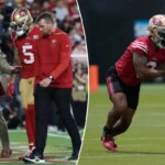 49ers-Falcons: خروج مايك إيفانز، ومن المتوقع أن يلعب كريستيان كيرك